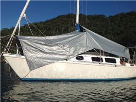 Boat tarped up