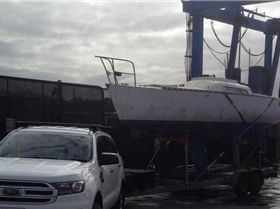 Farr 727 on road trailer