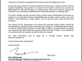 90 Day Anchor limit NSW