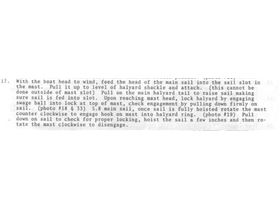 nacra 5.8 mainsail raise. lower.