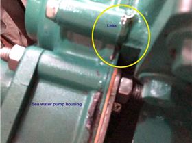 Oil leak viewed from below