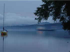 Hobart fog with ghosting ship