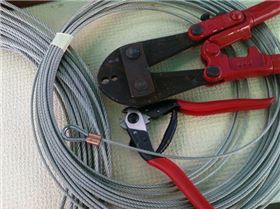Lifeline and jackline wire rope, cutter and crimper / swaging tool