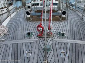 Screws holding the teak