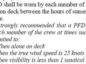 PFD SAFETY REGS Cat 1.2.3.