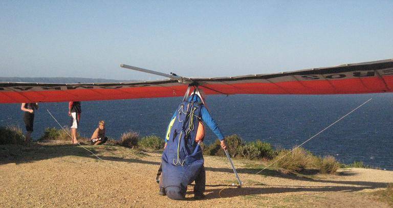 First time I rigged my new topless glider at Easter 09