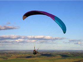 Shaun playing with his paraglider