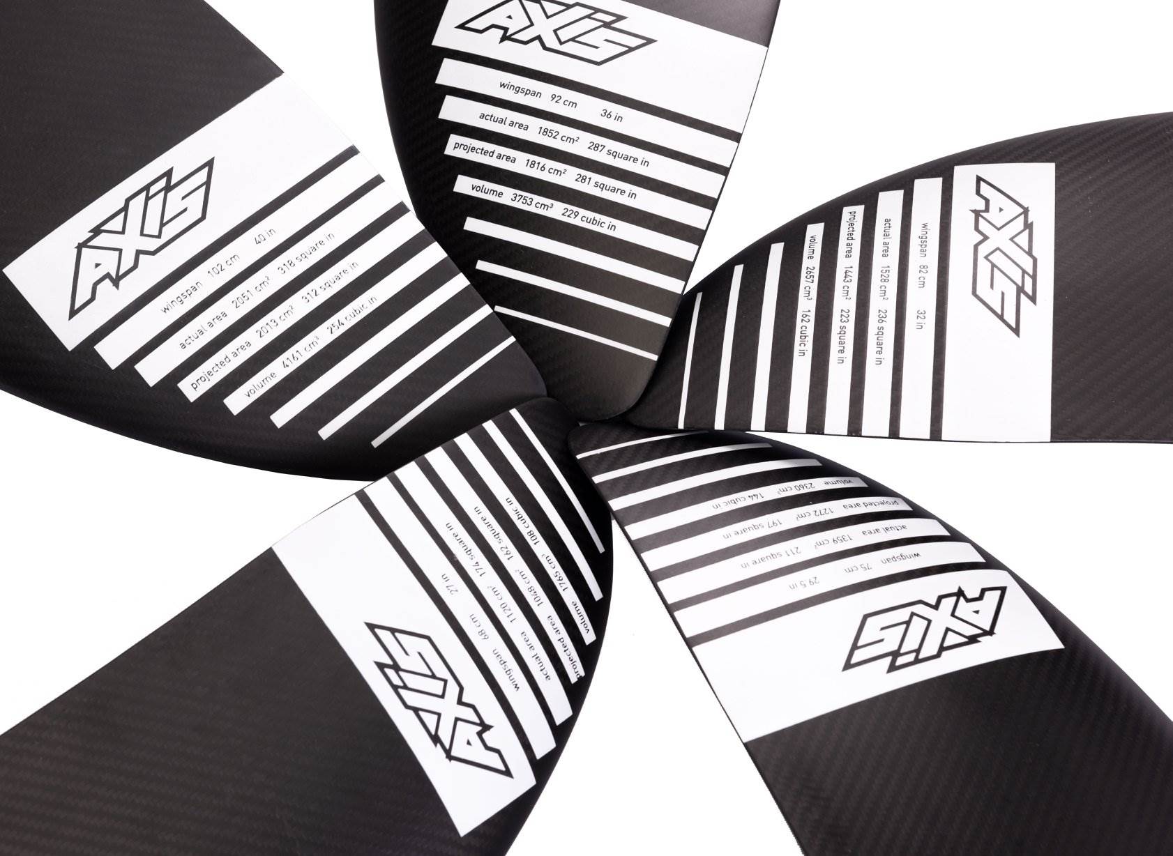 Axis Foil Wing Sizes