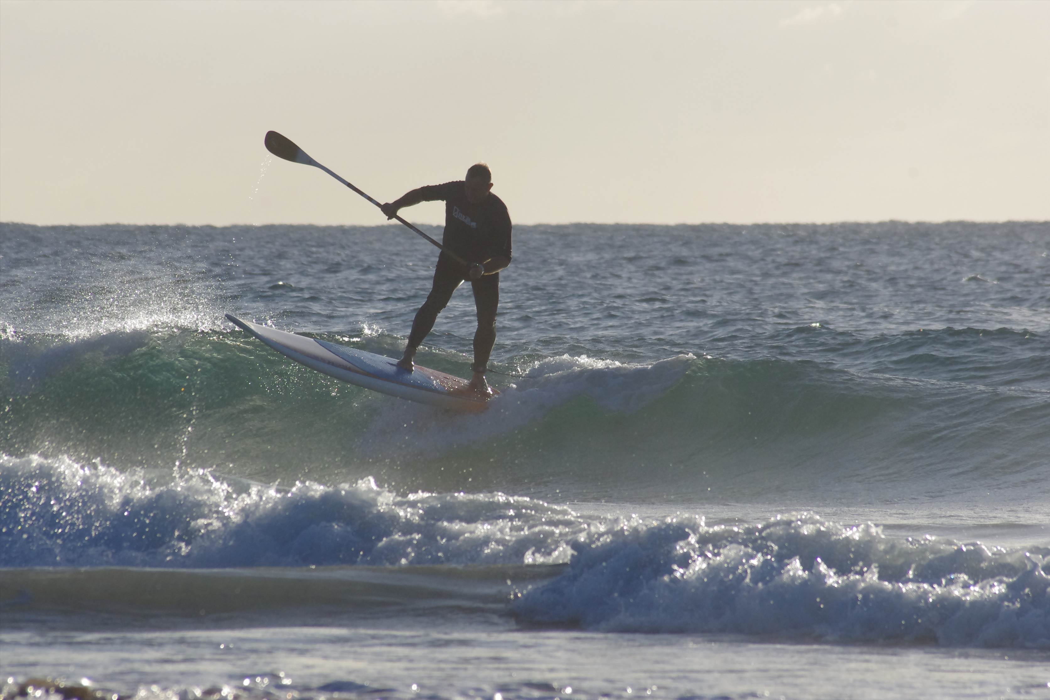Learning to foil sup and just going for it. Fun factor and wipeouts "priceless"