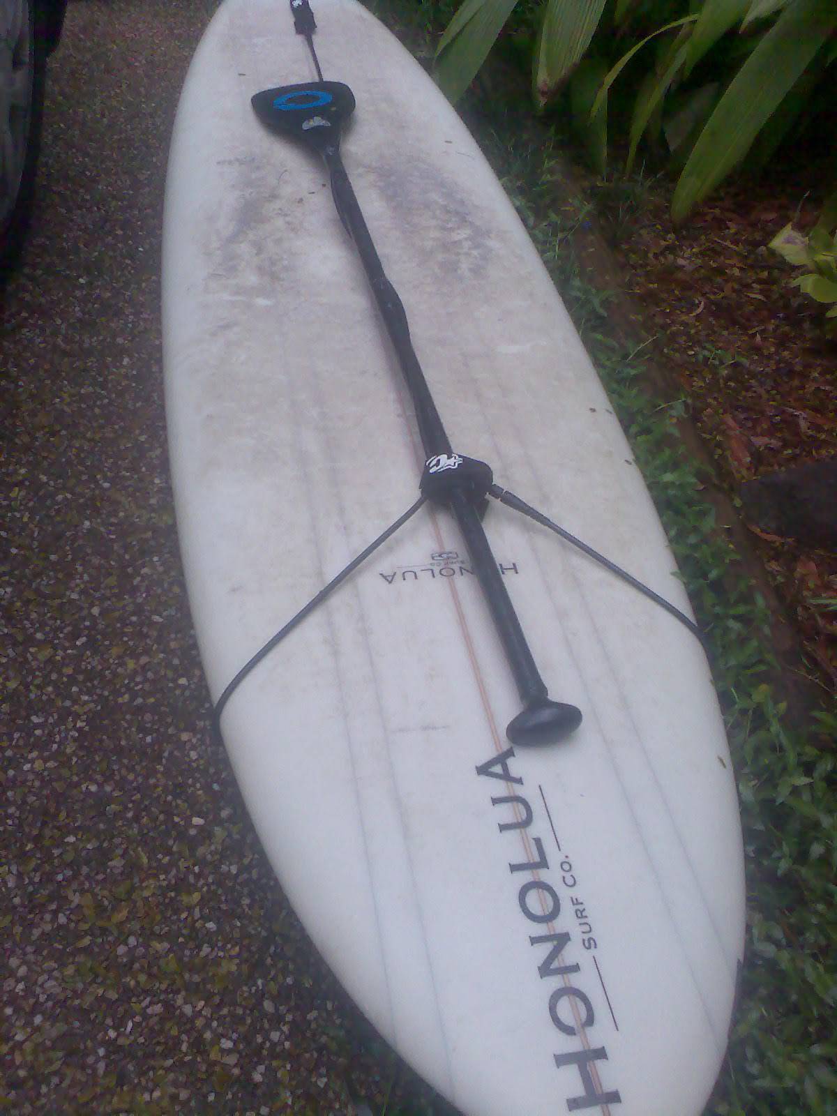 hold paddle to board