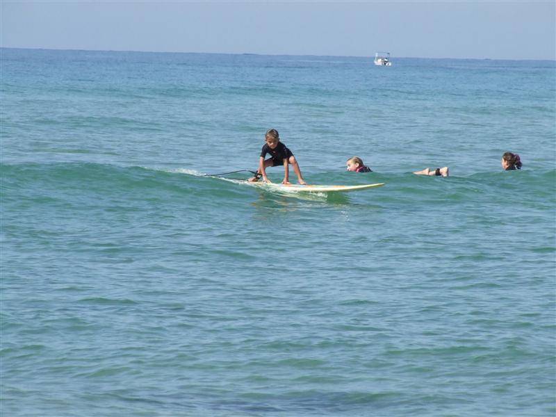 Ebony on her real board.  Not a foamie.