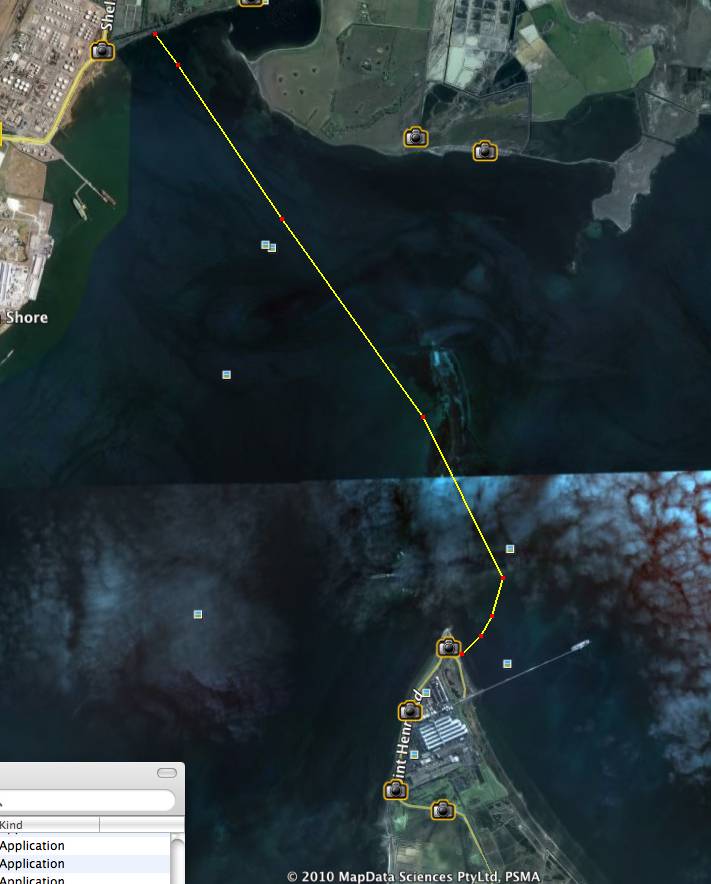 Corio Bay Actual Route