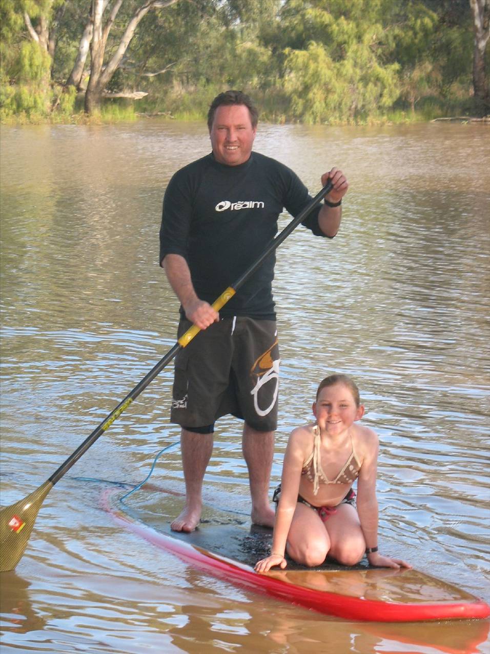 Paddling the Bogan River down to the Bogan Festival.