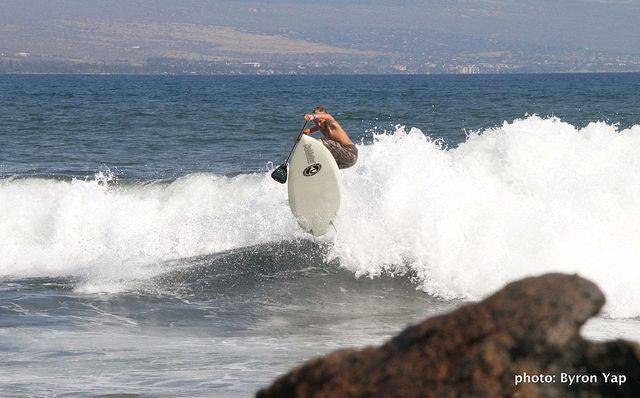 Noah in Hawaii - playing on the backwash