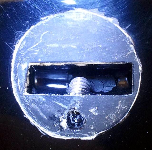 FCS fin slot on a Savenplay SUP board - screw glassed in and resin spill in slot