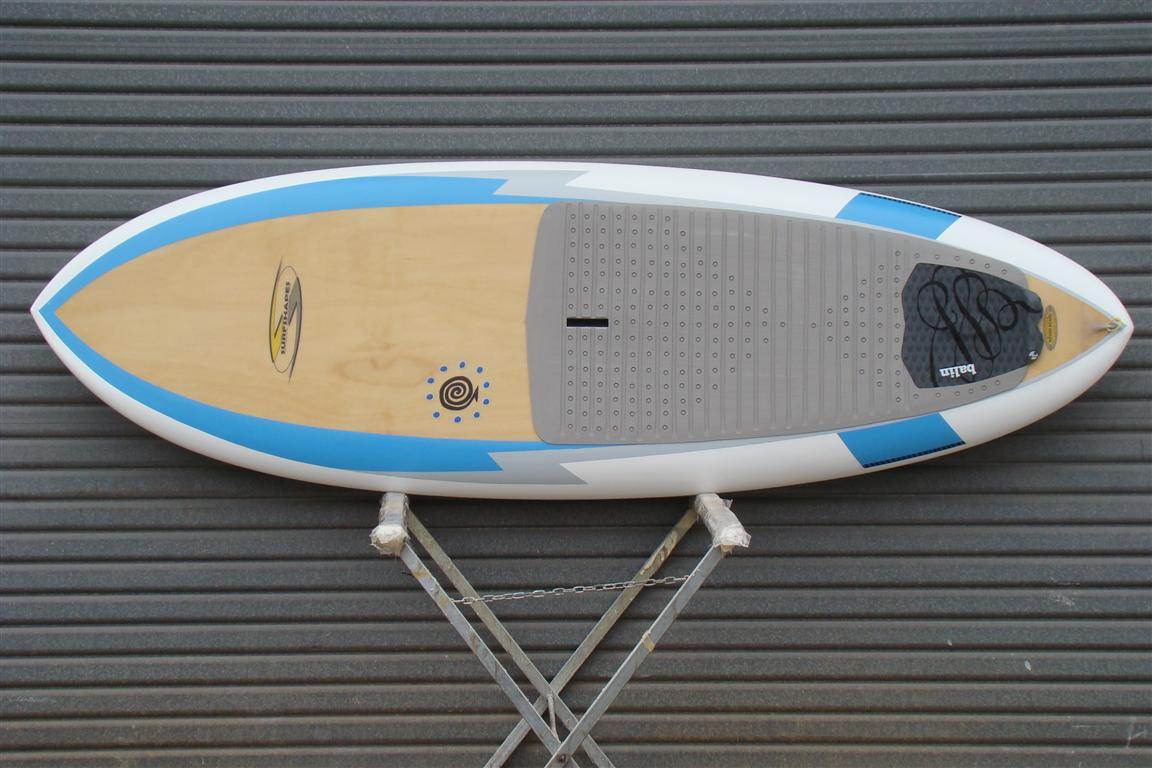 Phil with his 8'10" x 33.5" x 150 ltr timber deck Fun Board SUP