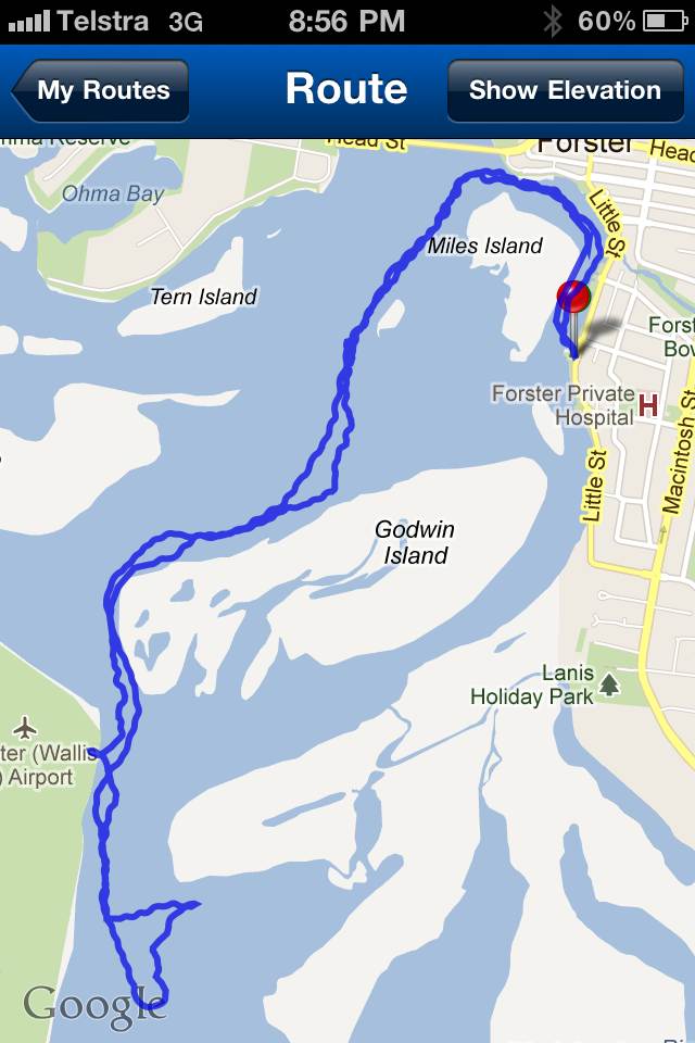 A downwinder in Pittwater and training on Wallis Lake