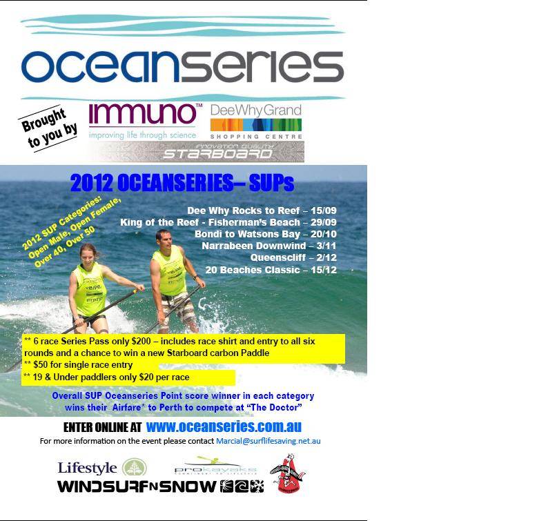 Sydney SUP Oceanseries Flyer 2012