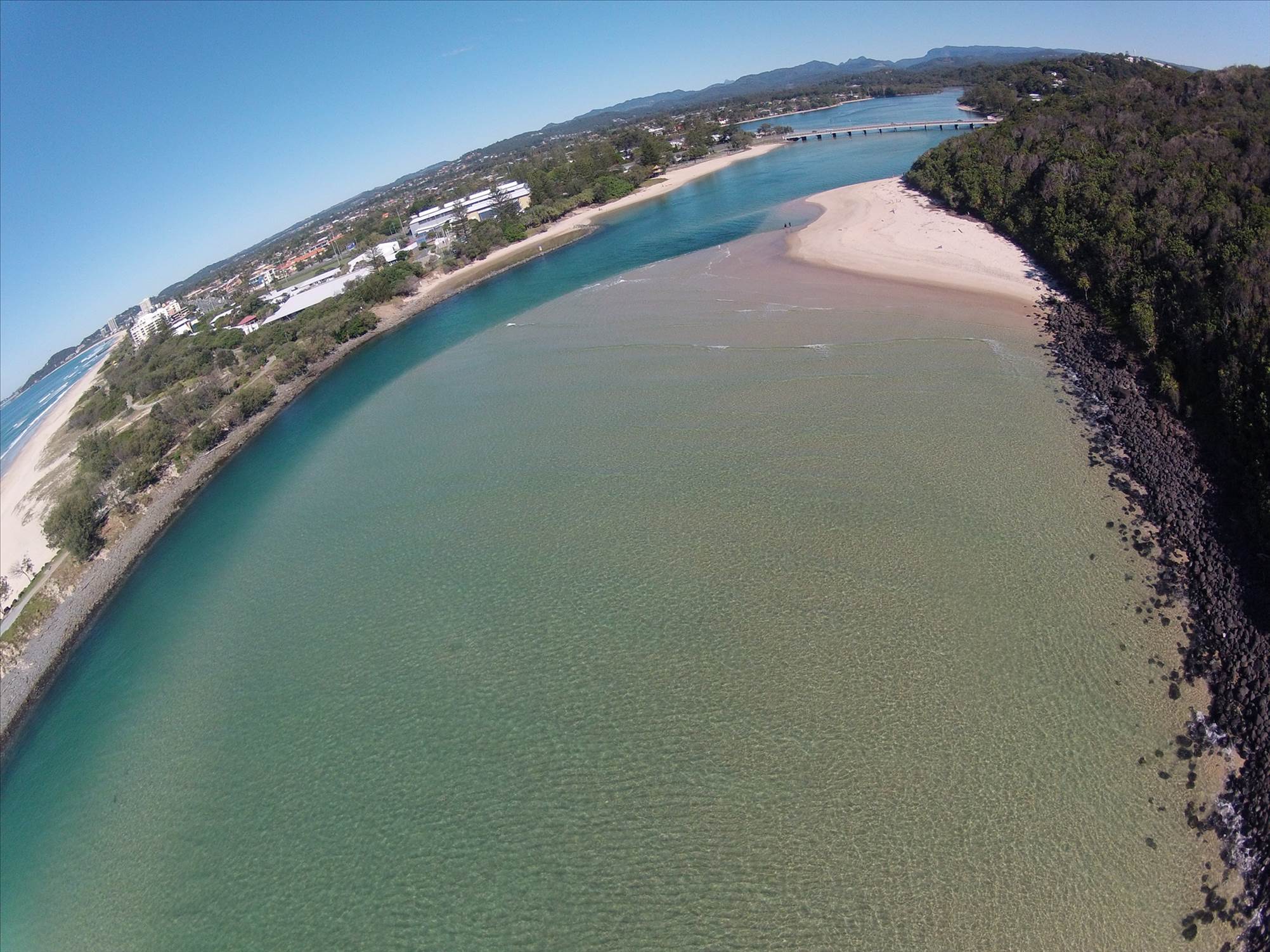 Sand bank inside the creek