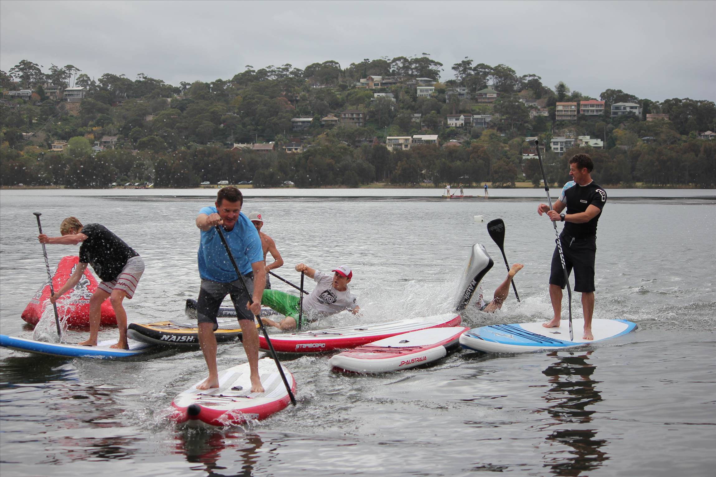 Just a little fun in the inflatabe race today.  Sam Parker and Kai Bates going down