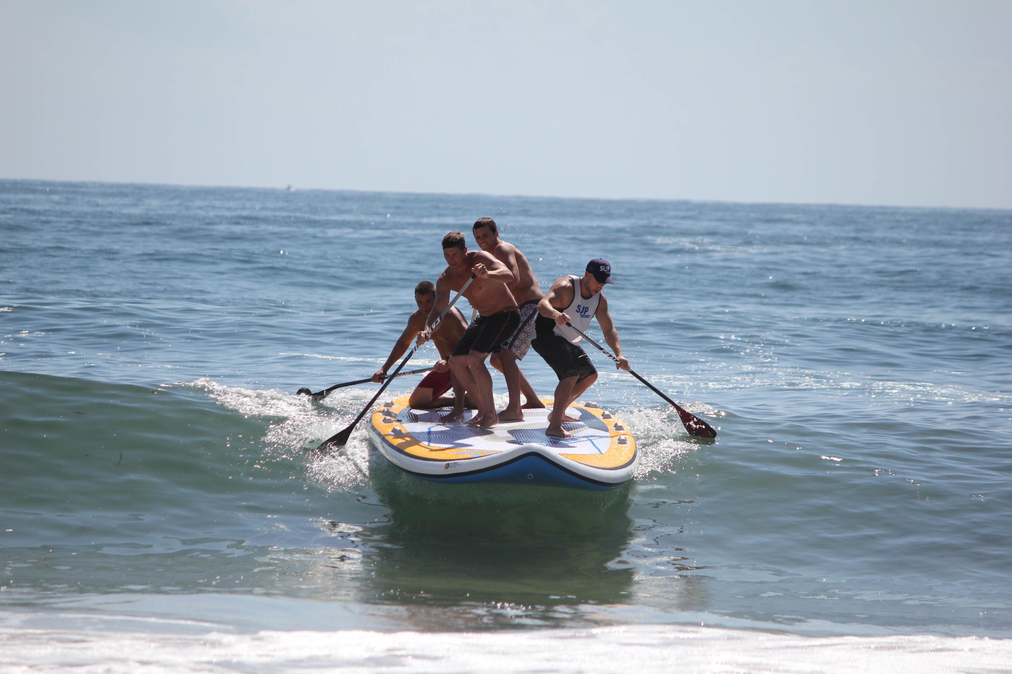 The Fanatic XL FLY inflatable with Chris Parker, Steve Walker, Jake Jensen and Paul Jackson