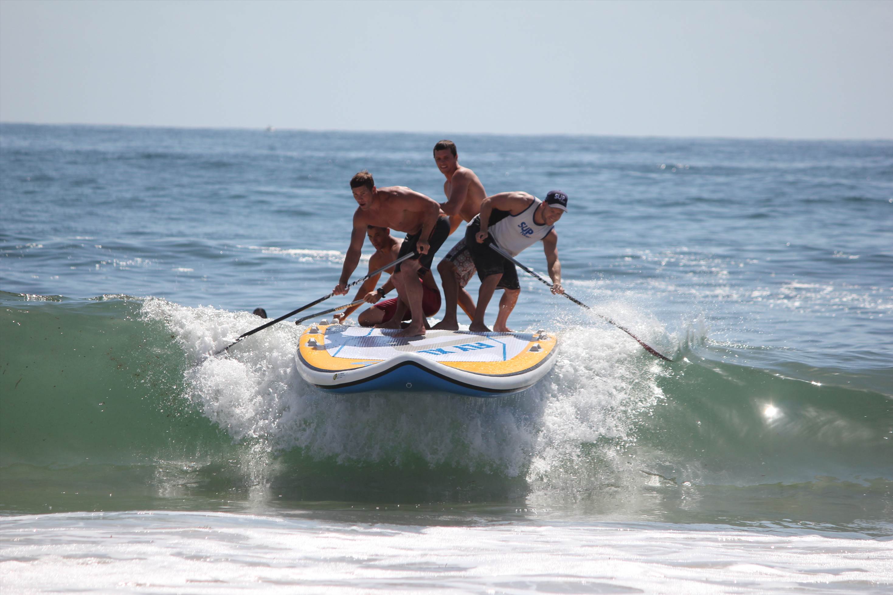 The Fanatic XL FLY inflatable with Chris Parker, Steve Walker, Jake Jensen and Paul Jackson