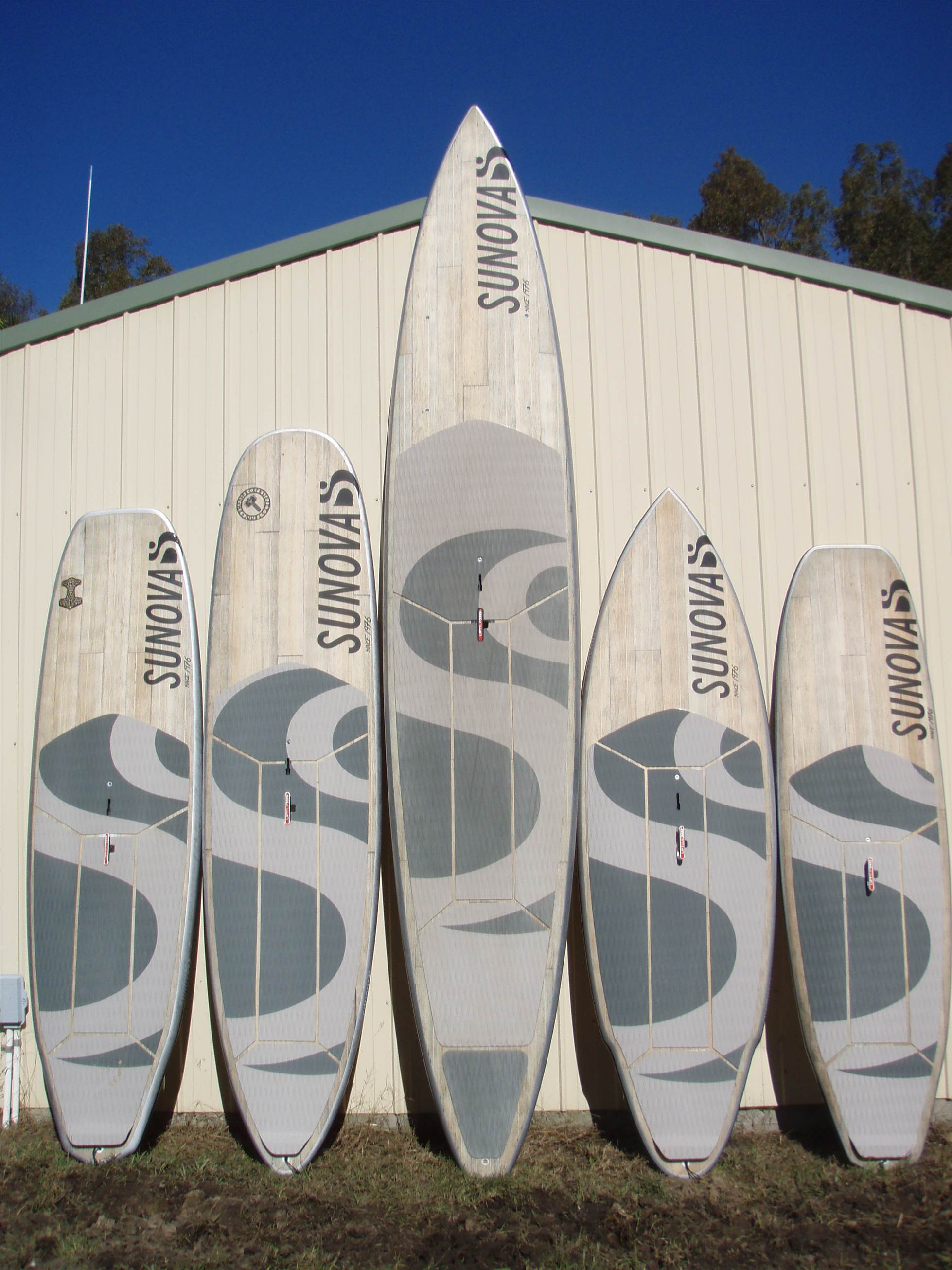 L to R - Partial Delam, Finbox leaks, Snapped in half, Still intact and complete delam.