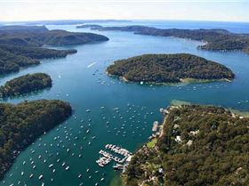 Pittwater-Scotland-Isld aerial of course view