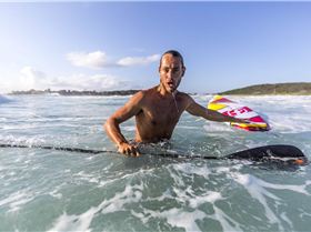 Pro rider Dimitri Georges, coming from France to show us how to ride the F-ONE Madeiro Pro 7'2''