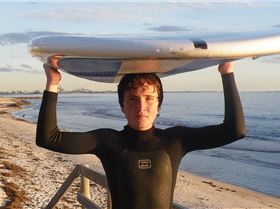 My son David (13) enjoying his Starboard 9'8" last Sunday