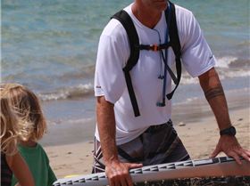 Scott paddling into 1st Place / Naish Padlleboard Race 2009