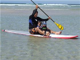 The boys going for a flat paddle
