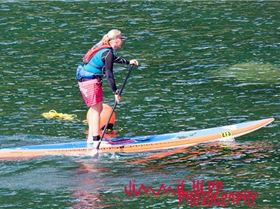 Alison Fullagar finishing leg 2 of Mormaii Triple Crown