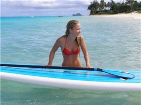 SUP Blonde Girl Laughing