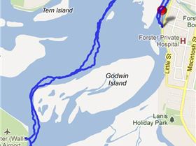 A downwinder in Pittwater and training on Wallis Lake