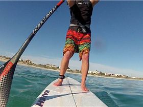 First paddle stroke...