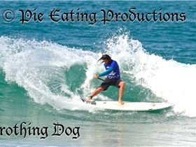 pie eating productions frothing dog