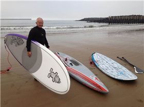 James Lyons with me trying out Starboards
