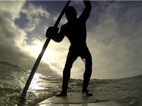 riding my new Hobie 8'4 CM RAW Sup