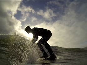 riding my new Hobie 8'4 CM RAW Sup