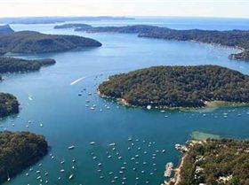 Pittwater-Scotland-Isld aerial of course