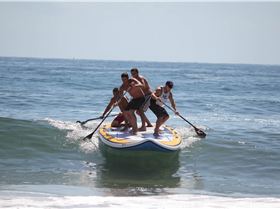 The Fanatic XL FLY inflatable with Chris Parker, Steve Walker, Jake Jensen and Paul Jackson