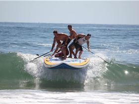 The Fanatic XL FLY inflatable with Chris Parker, Steve Walker, Jake Jensen and Paul Jackson
