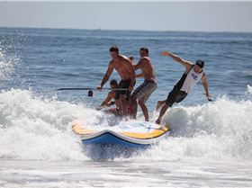 The Fanatic XL FLY inflatable with Chris Parker, Steve Walker, Jake Jensen and Paul Jackson