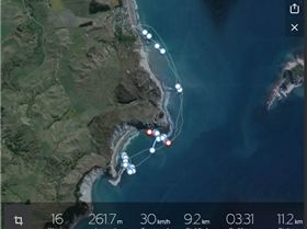 GPS image from the surf action above