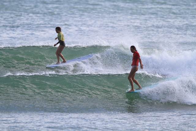 An all-American final - Sierra Lerback (front) and Mele Saili
