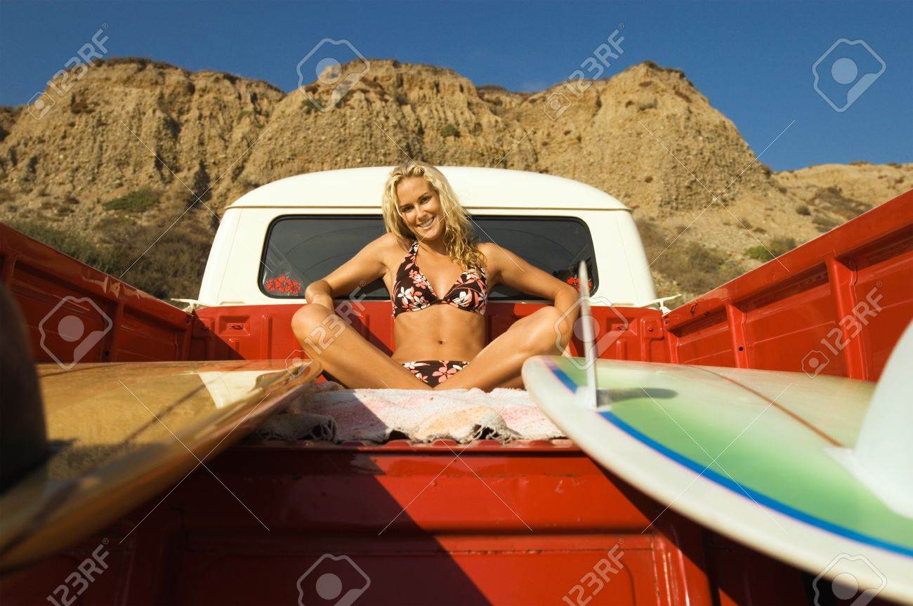 5436190-Young-Woman-in-Bikini-Sitting-in-Back-of-VW-Stock-Photo-sports-van-bus