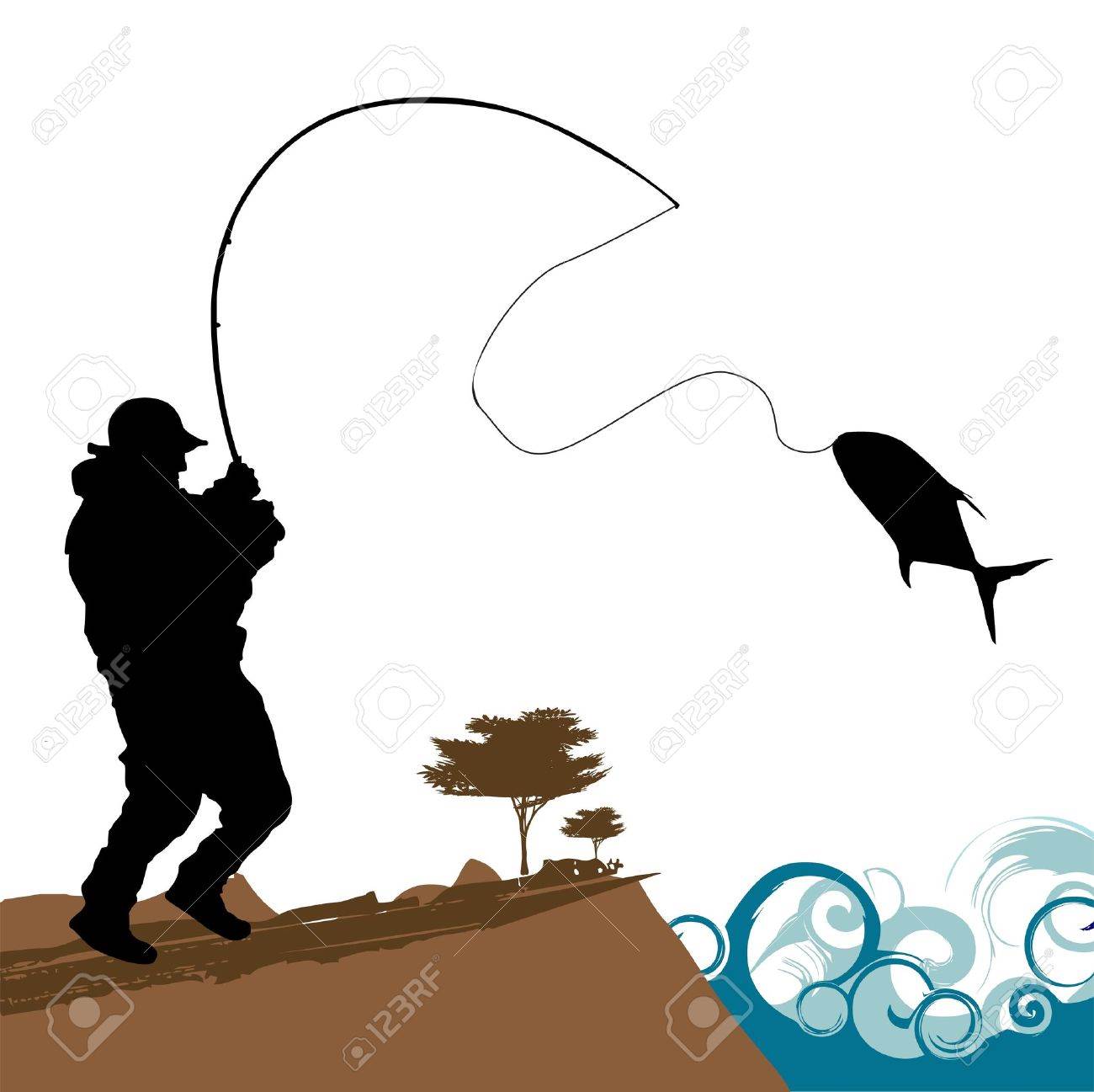 10330653-fisher-with-big-fish--Stock-Vector-fishing-fish-fisherman