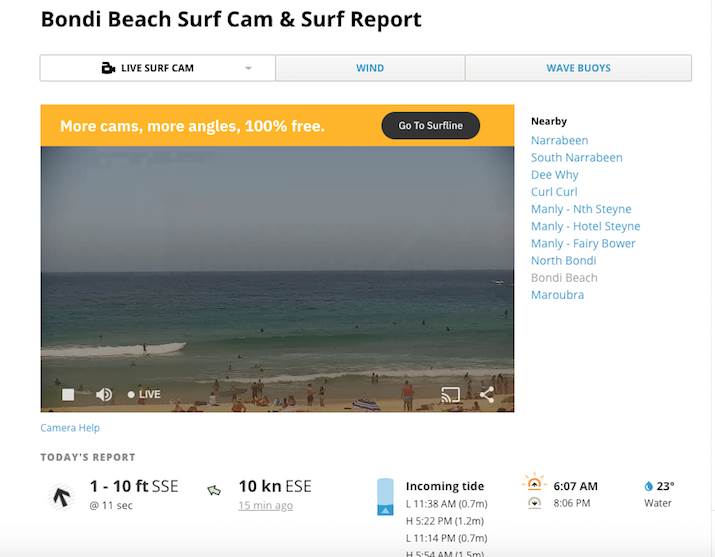 bondi surf cam