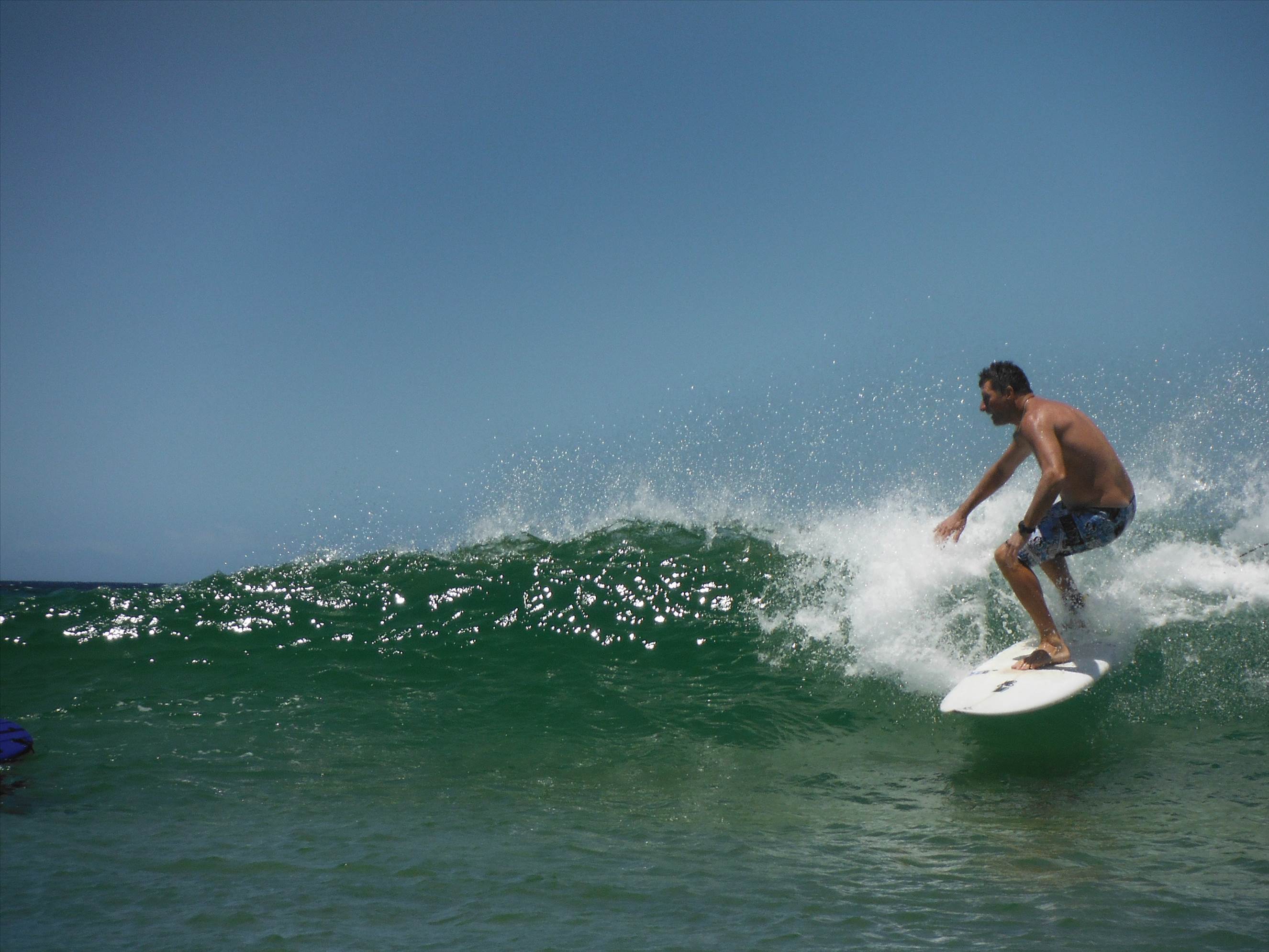 Glovie loving his local break